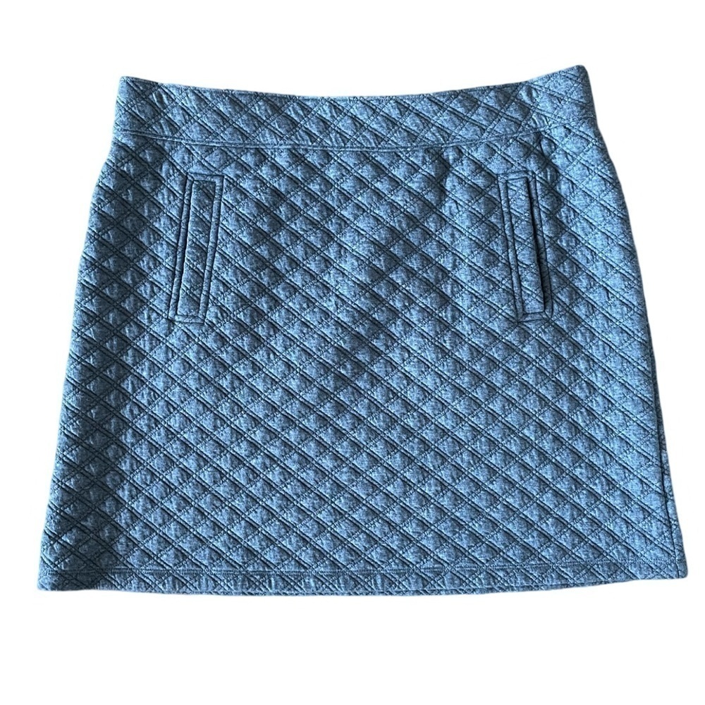 LOFT Gray Quilted Skirt Size Large